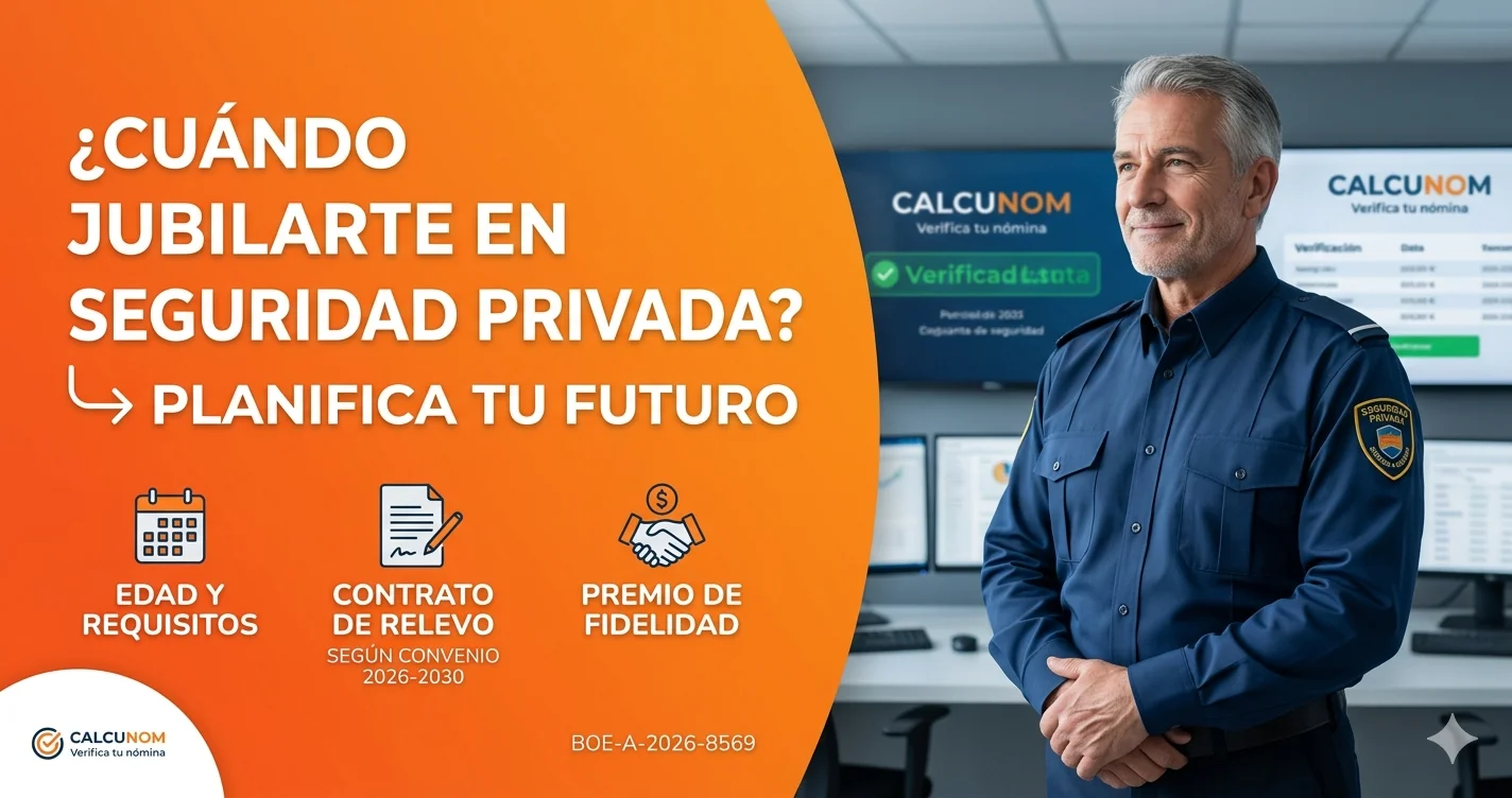 Jubilación del vigilante de seguridad en 2026: edades, requisitos y cálculo de pensión